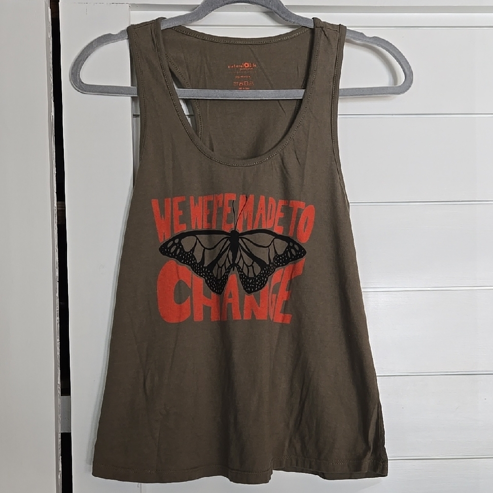 Natural Life Olive Graphic Tank Top